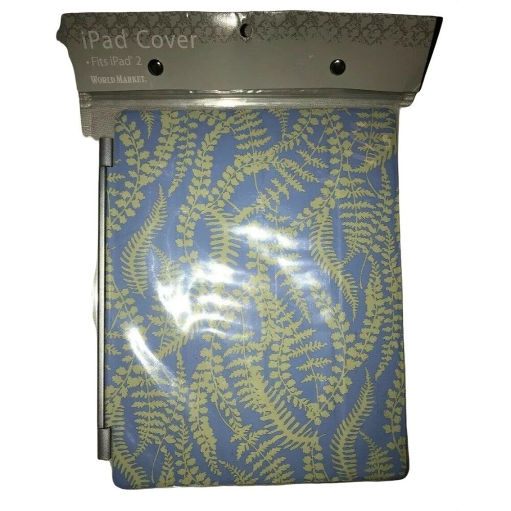 Cost Plus World Market Ipad Cover Blue Yellow Magnetic Floral Fits 9.45 x 7.67